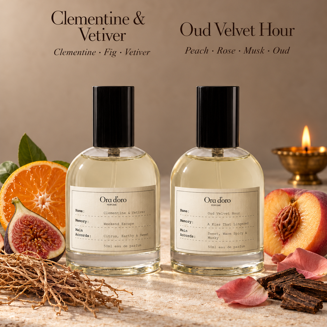 Diwali Gift Pair – Clementine & Vetiver + Oud Velvet Hour