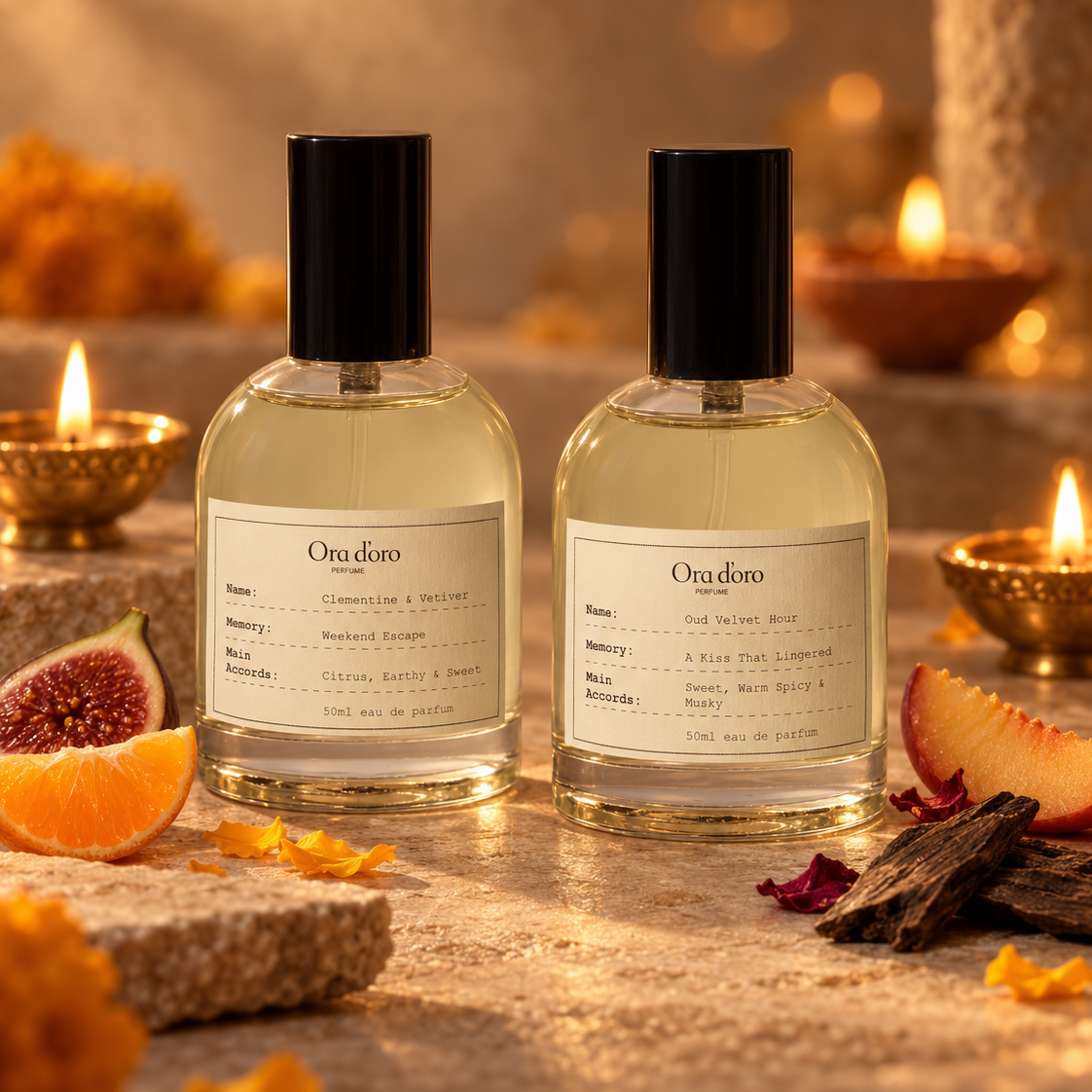 Diwali Gift Pair – Clementine & Vetiver + Oud Velvet Hour